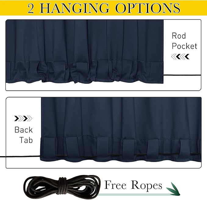 NICETOWN 2 Panels Weighted Outdoor Curtains - Image 2