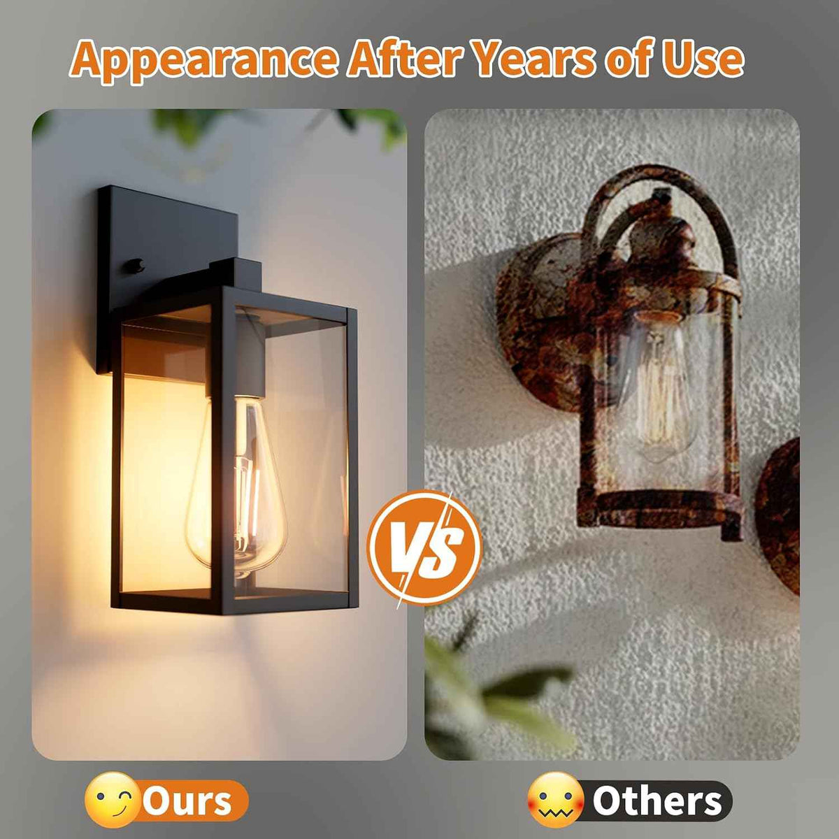 Outdoor Light Fixtures Wall Mount, Waterproof Front Porch Lights, Modern Exterior Lighting Fixtures with E26 Socket, Black Wall Sconces Lantern Lamp, Outside Lights for House, Garage, Patio (2 Pack）