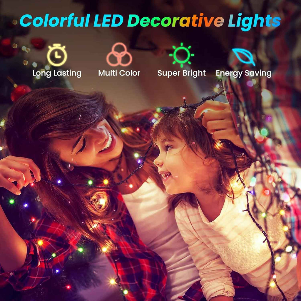 JTSIOV 65ft/20M Christmas Tree Lights, 8 Modes Outdoor Fairy Lights, Waterproof Outdoor String Lights Mains Powered for Bedroom, Garden, Party, Wedding, Christmas Decoration