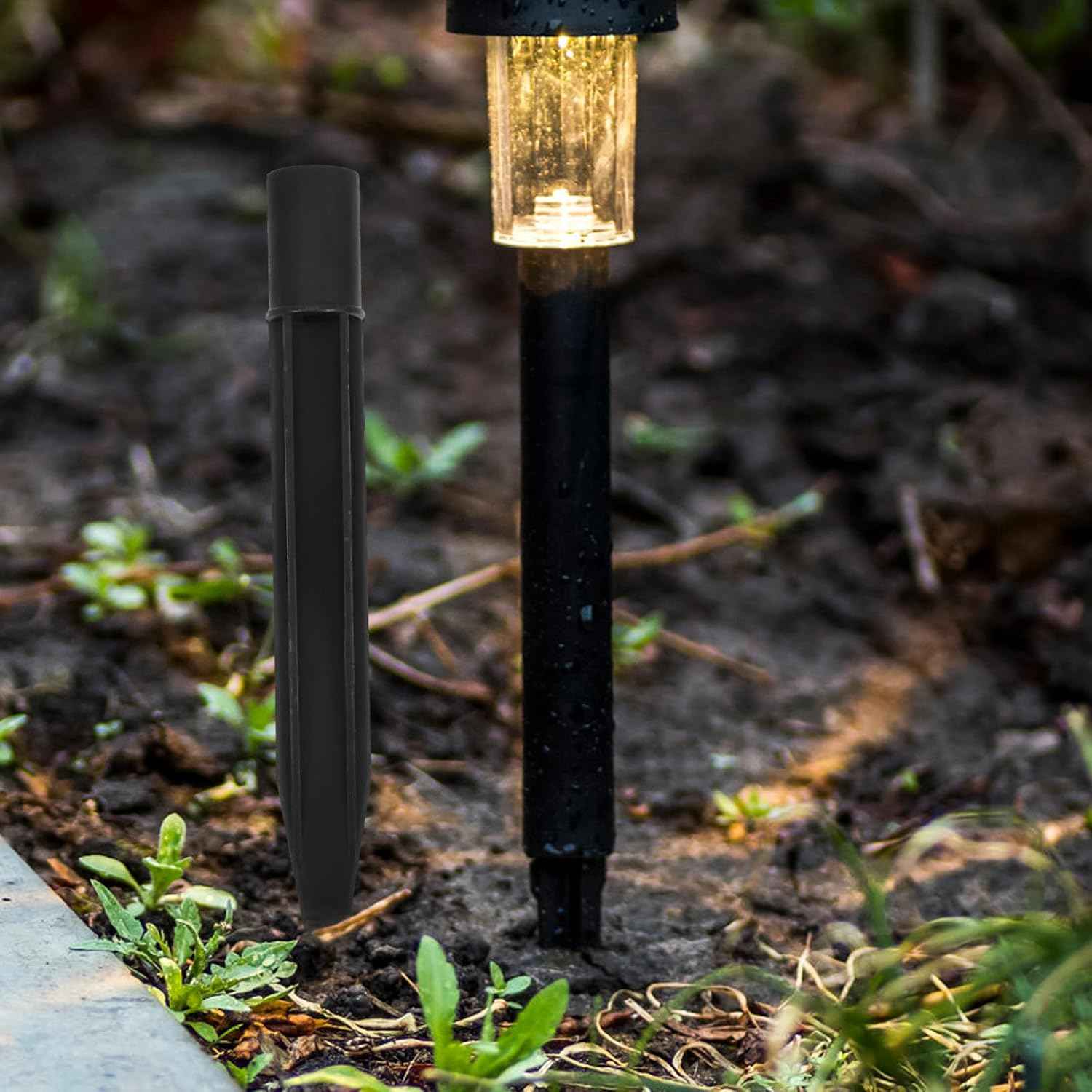 10pcs Plastic Ground Spikes, Solar Torch Lights, Stake Spikes Plug Replacement for Garden Lawn Light, Suitable for 0.63 Inch Diameter