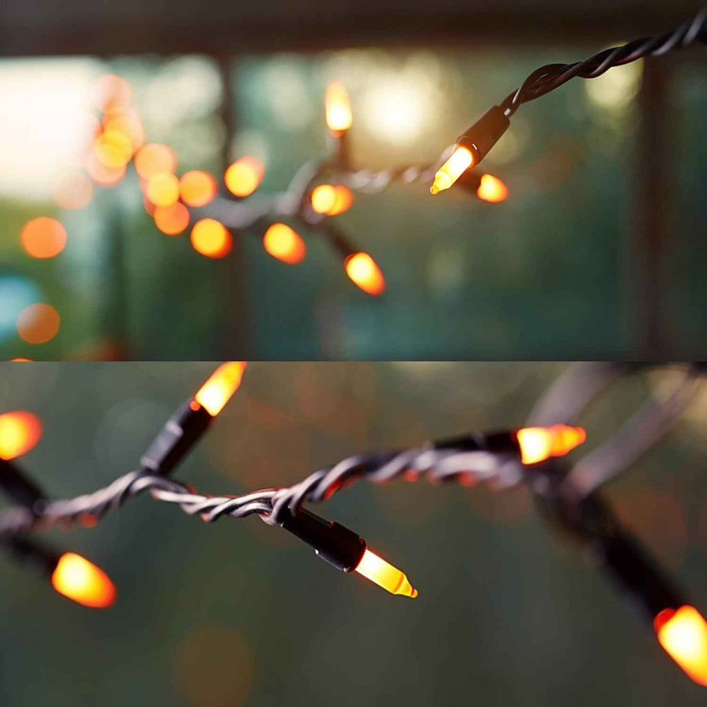Orange Halloween String Lights, 33FT 150 Count Incandescent Mini Lights | for Halloween Indoor Outdoor, Xmas Tree Patio Holiday Party Home Garden, 120V UL Certified