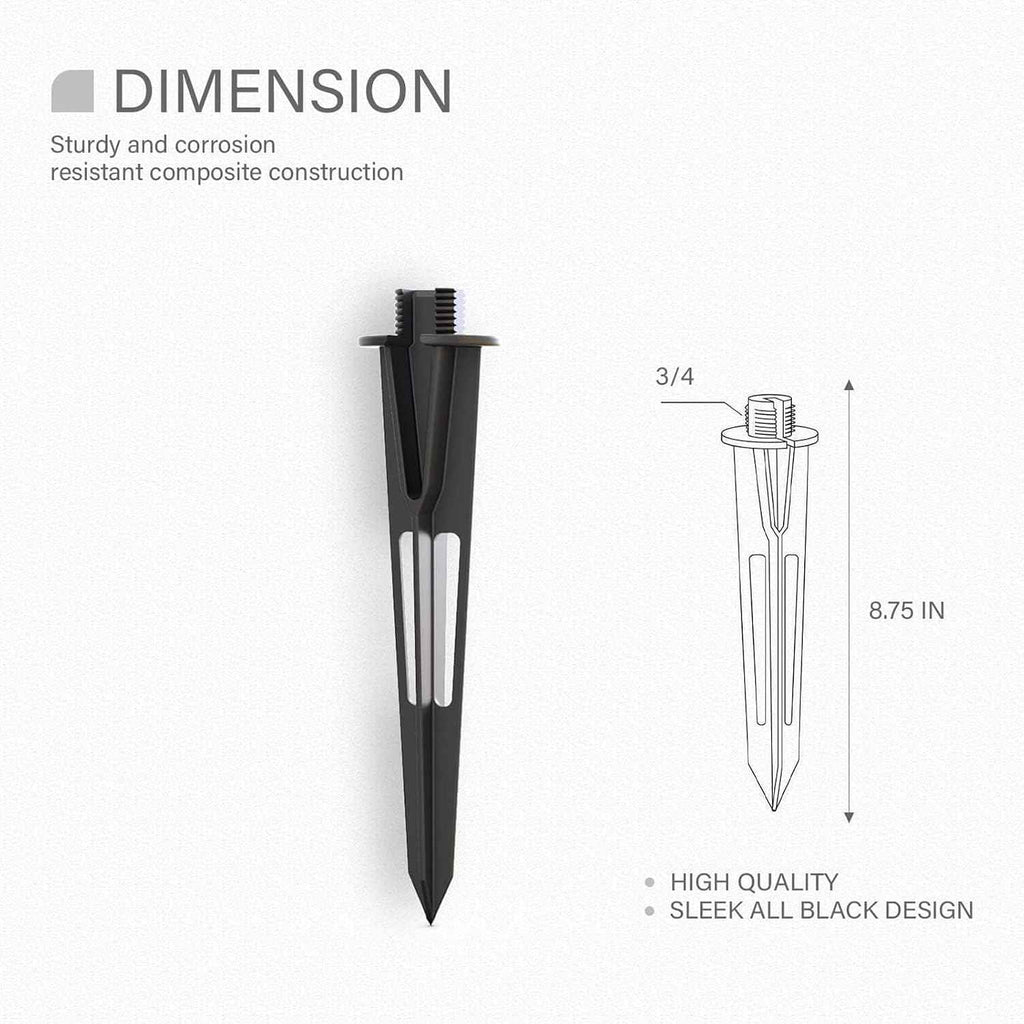 Metal Spike Stake Replacement 3/4-14 NPSM Male Thread for Landscape Path/Spot Light Low Voltage Outdoor Lighting 8101-4820-01