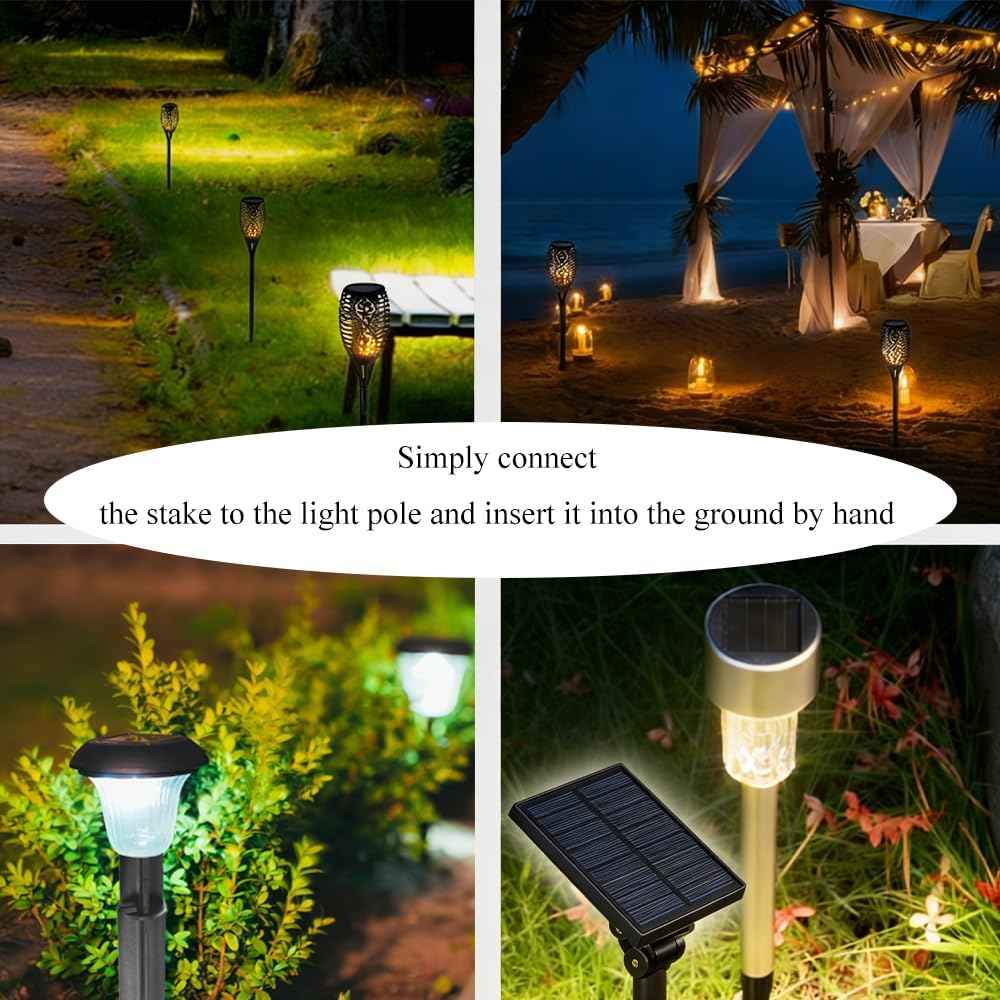 Haruyuki 10 Pieces Reinforced Ground Spikes Solar Light Stakes Replacement, 0.5 inch x 4.72 inch, Durable Black ABS Plastic Pathway Light Replace Candy Cane Stakes for Christmas Outdoor Yard Lights