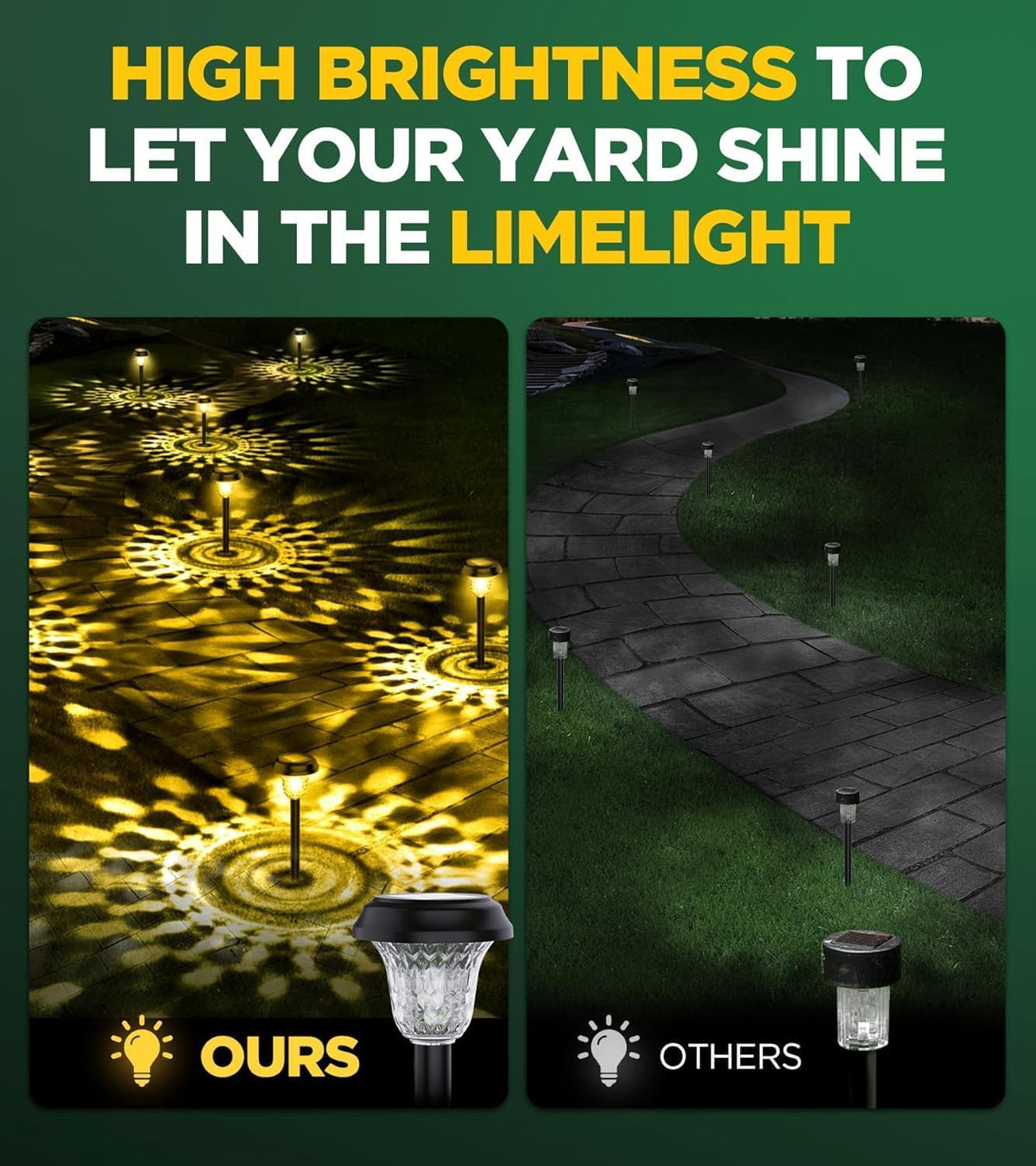 10 Pack Ultra Bright Solar Lights Outdoor Waterproof, from Dusk to Dawn Up to 12H Outdoor Solar Lights, Auto On/Off Solar Powered Garden Pathway Lights, Landscape Lighting Decorative for Yard, Patio