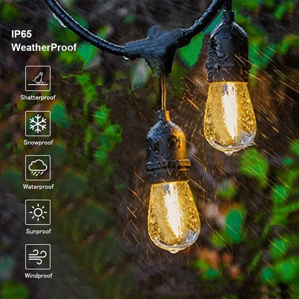 Svater Outdoor String Lights 105 FT Outside Waterproof Commercial Grade ETL | Patio Lighting with Shatterproof E26 S14 LED Dimmable Edison Bulbs, Hanging Strand for Bistro Cafe Backyard Warm White