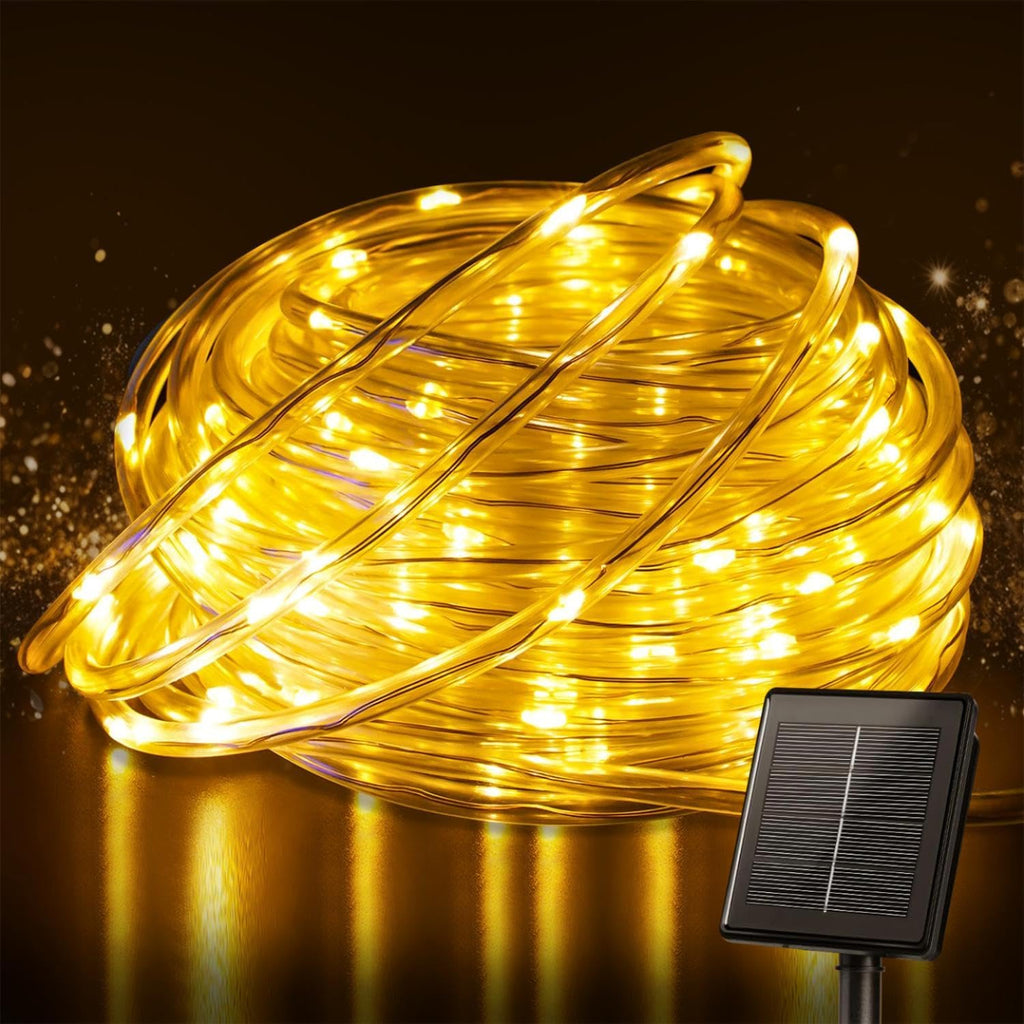 Solar String Lights Outdoor Waterproof – 120 LED 40ft Rope Lights with 8 Modes, Fairy Lights for Patio, Garden, Tree, Christmas, Wedding, Yard, Fence, Party, Indoor & Outdoor Decor（Warm White）