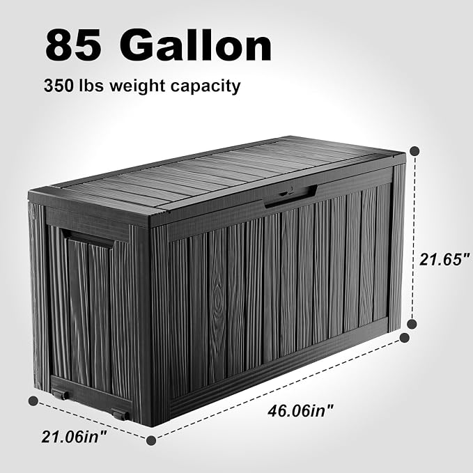ROJIK Outdoor Storage Box with Wheels – 85 Gallon Mobile Waterproof Resin Deck - Image 2