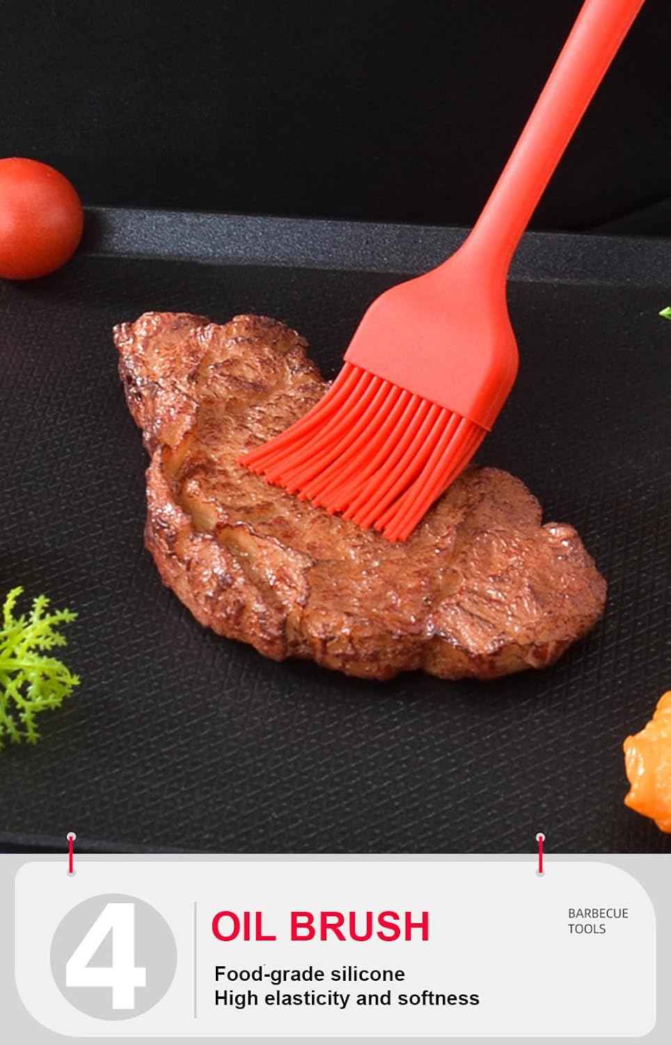 BBQ Grill Tool Set BBQ Accessories, Stainless Steel Grill Tools Grilling Accessories Grill Set Barbecue Grill Accessories for Outdoor Grill, Grill Utensils Grilling Tools Grilling Gifts for Men (4)