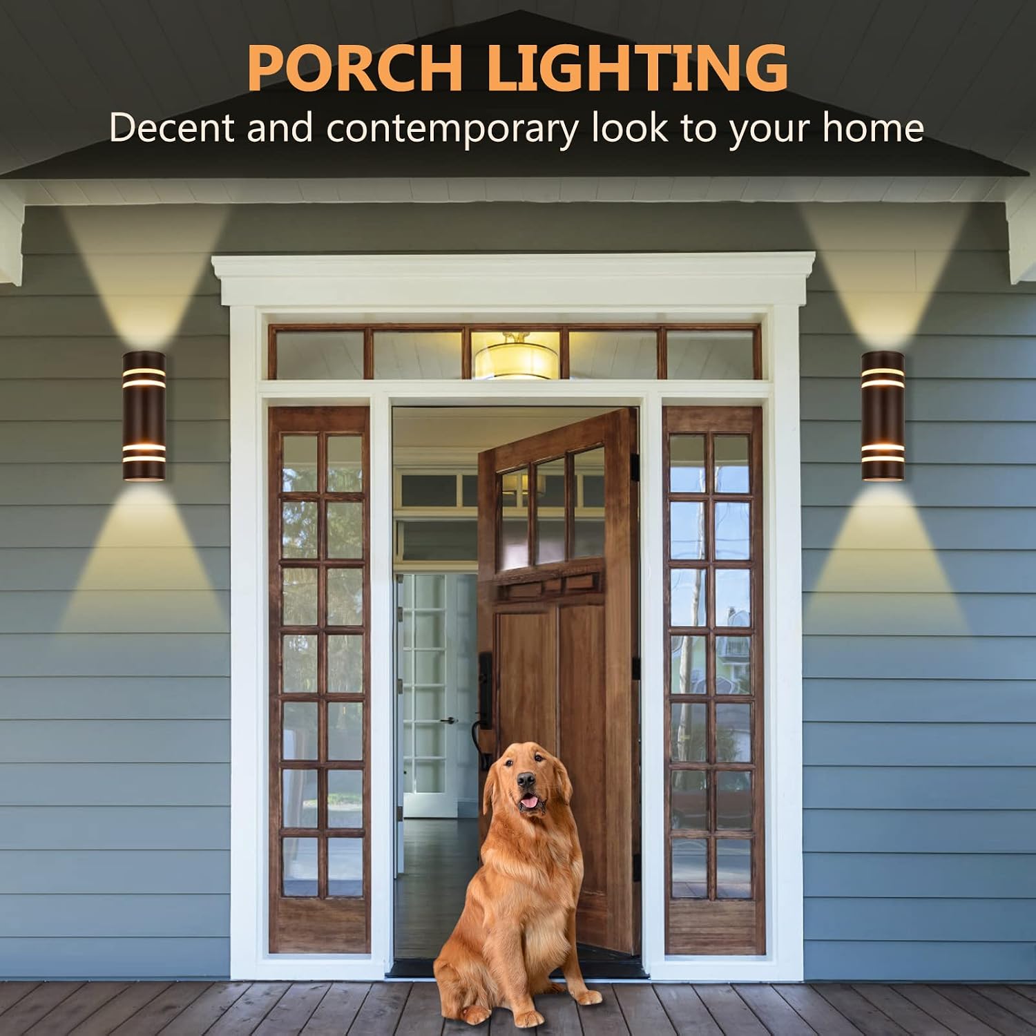 Housen Solutions Outdoor Light Fixture, IP65 Waterproof Exterior Lighting Fixtures, Oil Rubbed Bronze Aluminum Porch Lights for House Garge