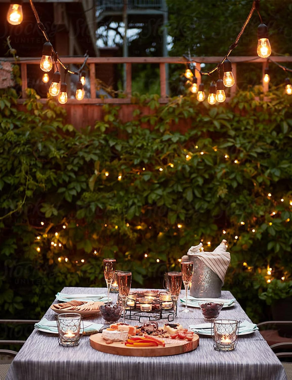 Svater Outdoor String Lights 105 FT Outside Waterproof Commercial Grade ETL | Patio Lighting with Shatterproof E26 S14 LED Dimmable Edison Bulbs, Hanging Strand for Bistro Cafe Backyard Warm White