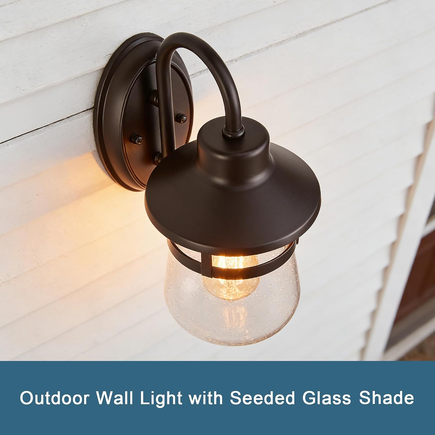 Tarentlight Outdoor Wall Sconce with Clear Seeded Glass Shade,Waterproof Exterior Fixture in Oil Rubbed Bronze Finish,Suit for Wet Locations,Easily Installed in Porch Patio Entryway,Doorway,Corridor