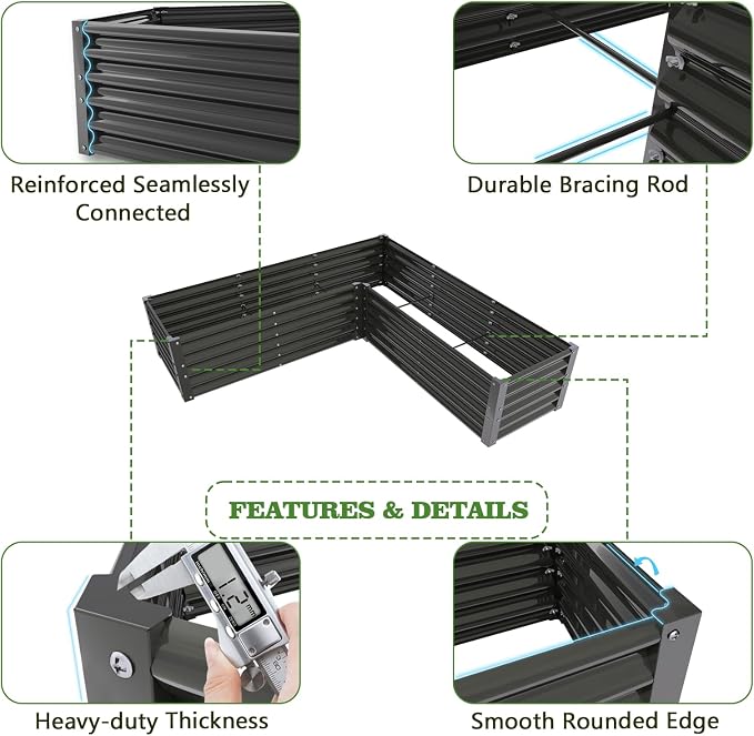 A ANLEOLIFE 16-Pack Deep Root Galvanized Raised Garden Beds Outdoor - Image 6