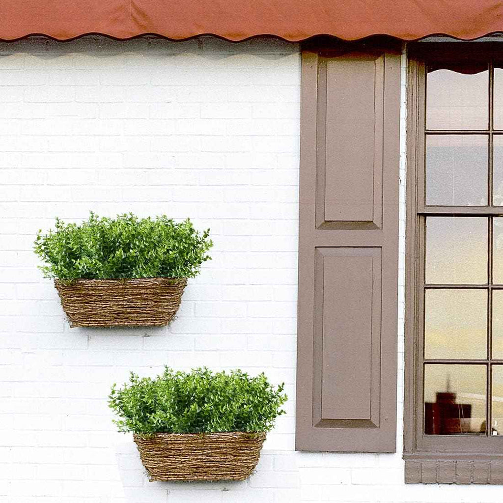 8PCS Artificial Eucalyptus Plants,Fake Boxwood Shrubs UV Resistant No Fade Faux Plastic Greenery for Wedding Bridal Bouquet Indoor Outdoor Home Garden Kitchen Office Table Vase(Green)