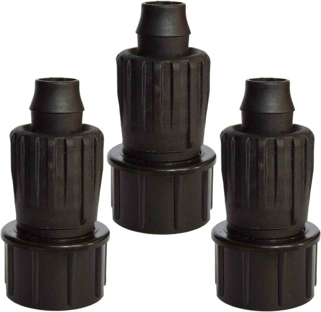 3-Pack 1/2 Inch Drip Irrigation Tubing to Faucet/Garden Hose Adapter - Reusable Connector Fittings for Most Rain Bird, Orbit, Dig, Toro 1/2 or 5/8 Tubing x 3/4" FHT