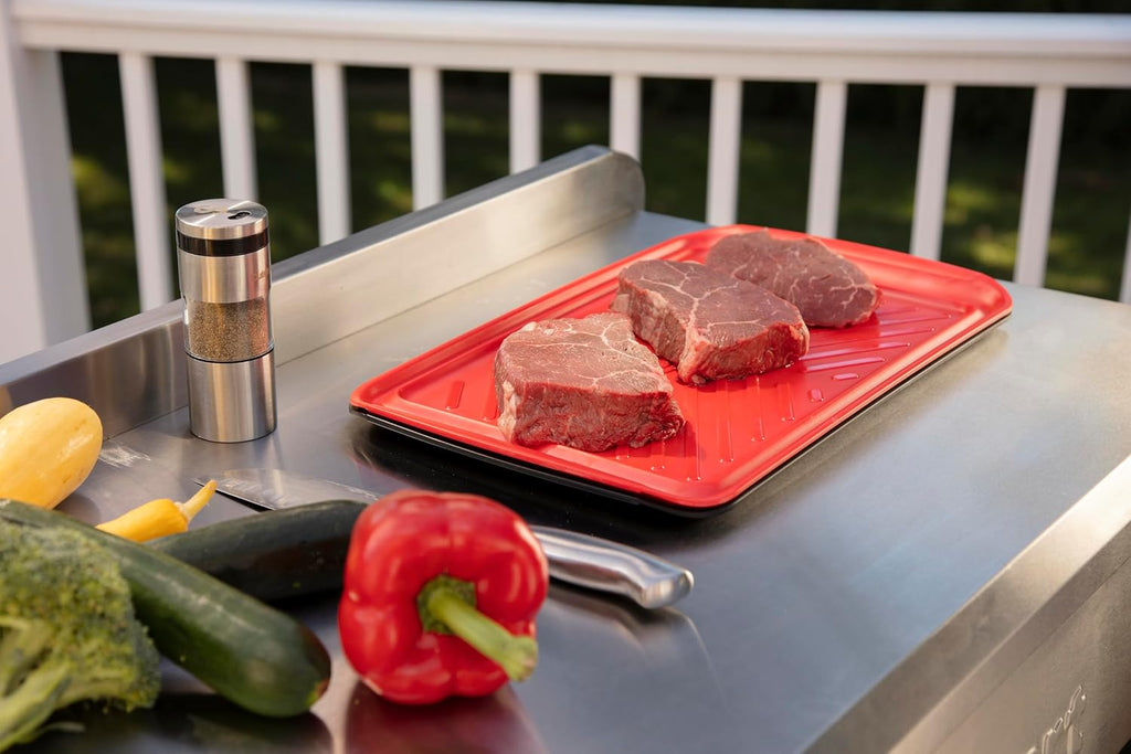 Cuisinart Grilling Prep and Serving Tray, Dishwasher-Safe, 2-Pc Nesting Set | 17-in x 10.5-in food tray set for prepping and serving, shatter-resistant melamine design fits 6 burgers, CPK-200