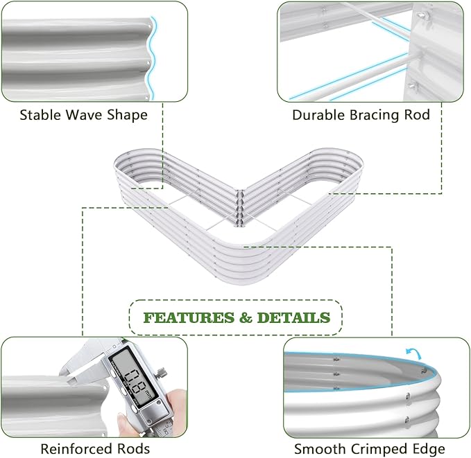 A ANLEOLIFE 3-Pack 12X3X1.5ft & 81x81x18 in Deep Root Galvanized Raised Garden - Image 3