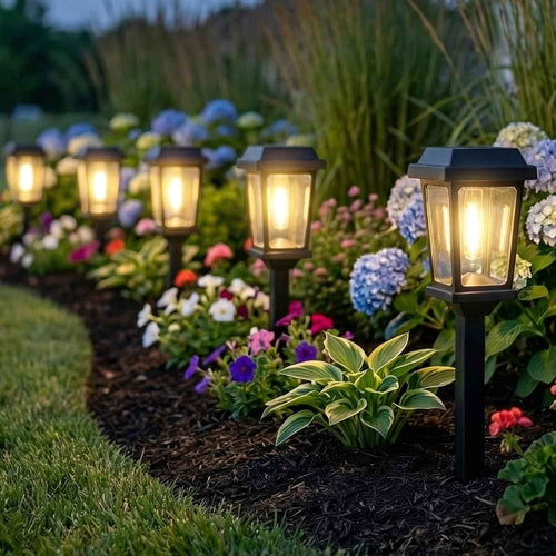 12 Pack Solar Lights Outdoor, Modern Solar Pathway Lights Outdoor, Waterproof Auto On/Off Garden Lights for Yard, Landscape Path, Walkway, Driveway Decor (3000K Warm White)