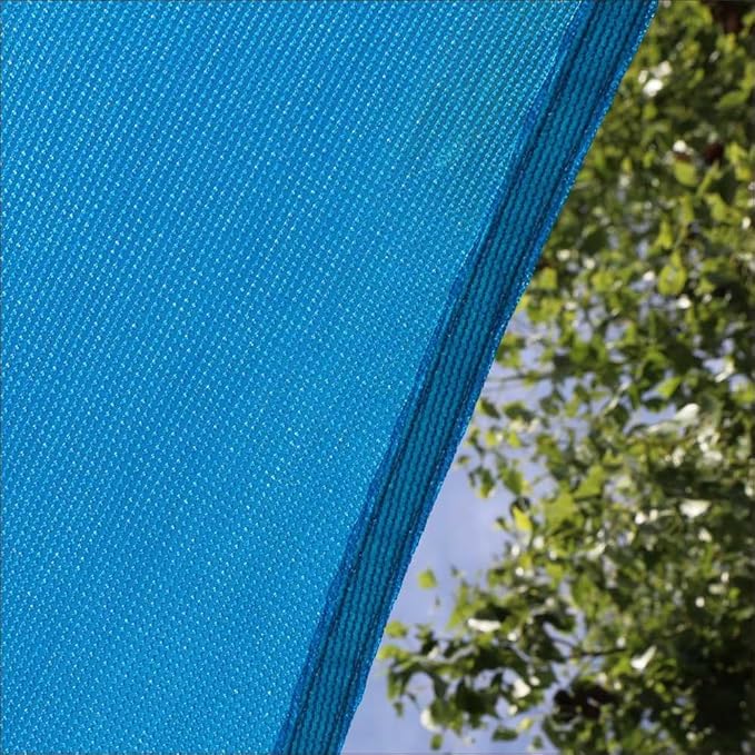 Amgo Custom Size 12' x 13' x 17.7' Blue Right Triangle Sun Shade Sail UPF50+ - Image 9