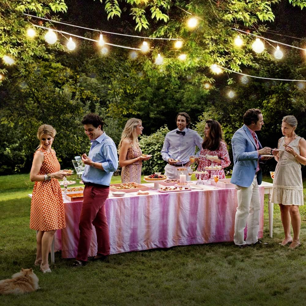 Brightech Ambience Pro LED String Lights - 26 Ft Commercial Grade Patio Lights Outdoor Waterproof - 12 Globe Porch String Lights for Outside, Backyard - 1W Vintage Edison Bulbs, Shine Bright, White