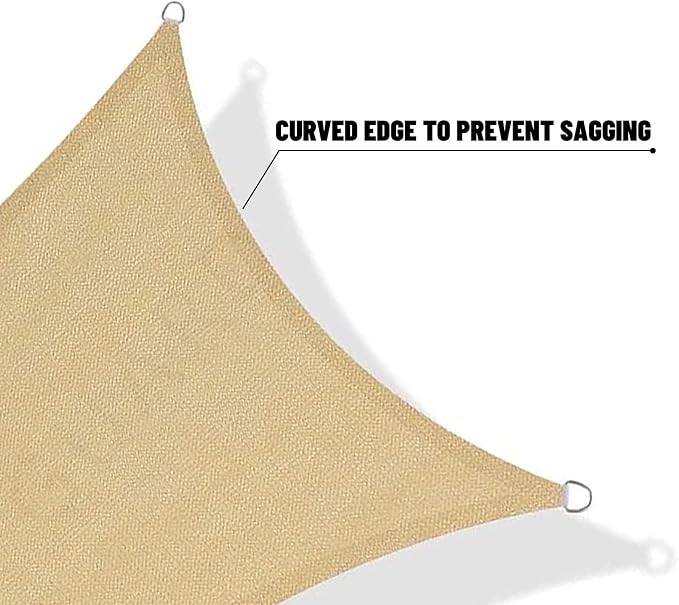 SUNNY GUARD Custom Size 20'x20'x28.3'Sand Sun Shade Sail Right Triangle UV - Image 7