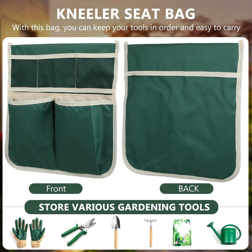 SEWACC Garden Kneeler Pouch 600D Gardening Tool Bag Large Storage Organizer for Garden Kneeler Accessories Tool Pouch for Outdoor Carry Bag