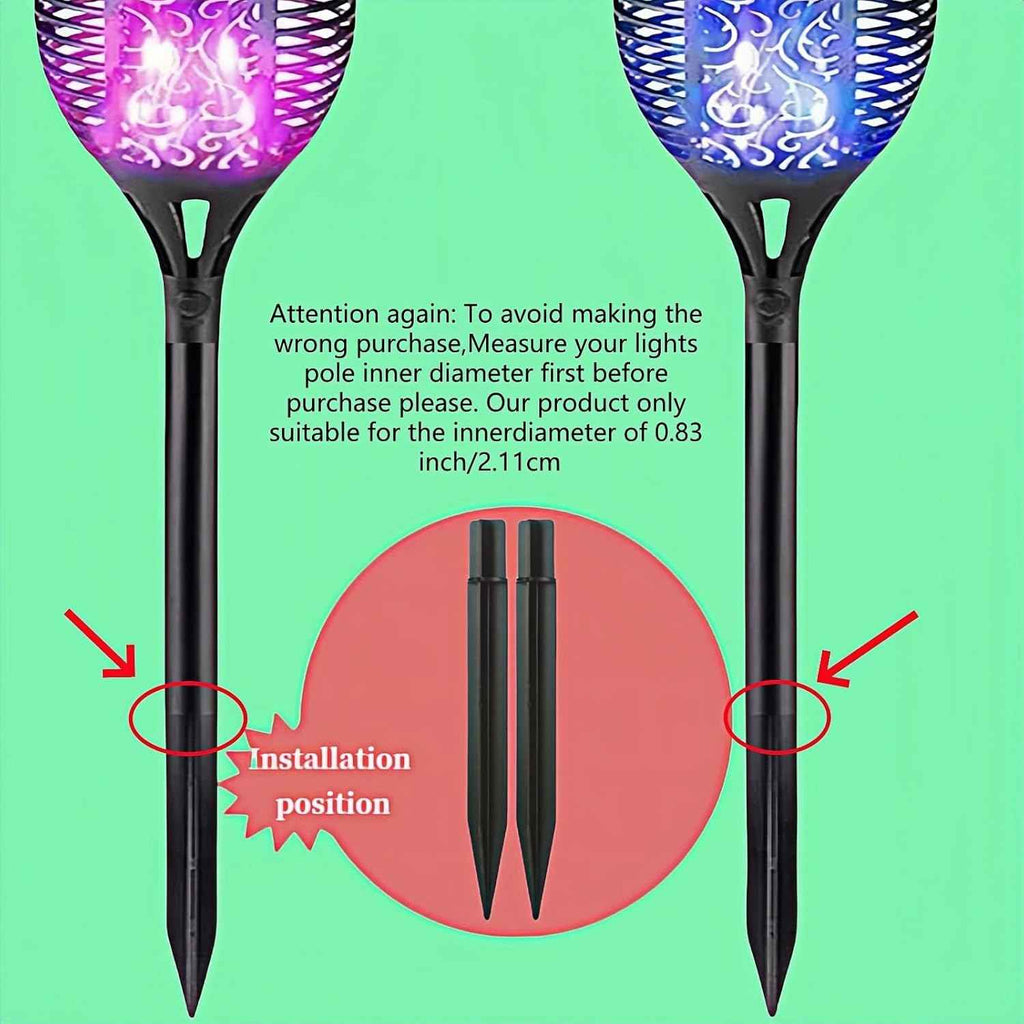 Must Measure First! Fits ONLY 0.83" Inner Diameter Solar Ground Spikes - 8.25" ABS Replacement Stakes for Garden Pathway Lights (Black-5PACK)