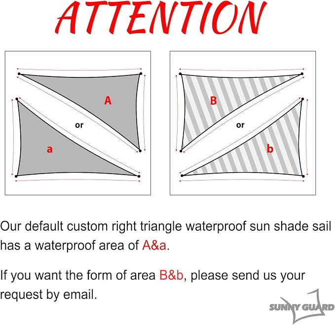 SUNNY GUARD Waterproof Sun Shade Sail 14'x14'x19.8' Cream Right Triangle UV - Image 2