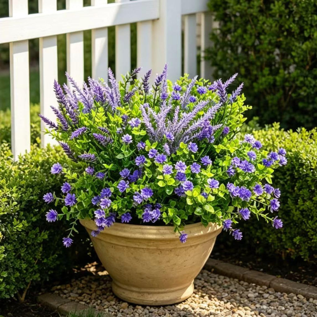 20 Bundles Artificial Plants for Outdoor Decor Realistic Faux Greenery & Flowers Fake Plastic Leaves with Stems UV Resistant No Fade for Garden Patio and Porch Farmhouse Outside Bushes Decor