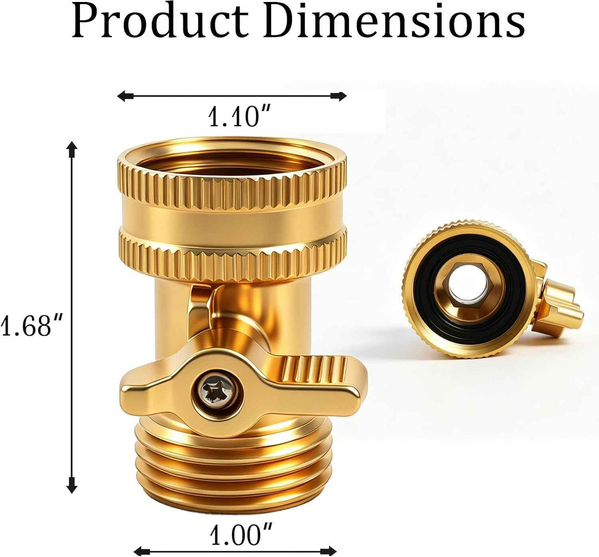 Xiny Tool Brass Garden Hose Shut Off Valve, Heavy Duty 3/4 Inch Solid Brass Garden Hose Shut Off Valve with 4 Extra Rubber Washers