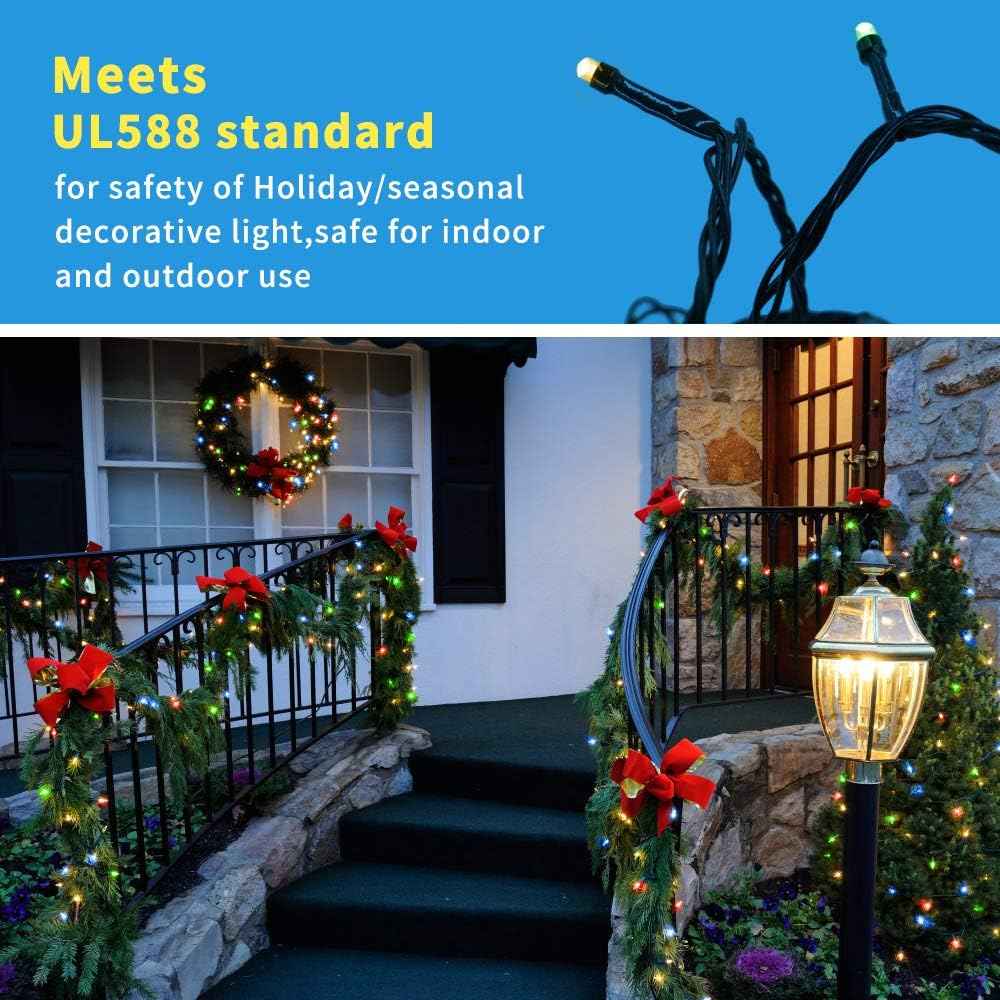 300 LED 108FT 8Modes Christmas String Lights Christmas Tree Lights | End-to-End Plug IP55 Outdoor Waterproof UL Certificated Indoor Patio Wedding Christma Trees Parties Decoration Multicolor