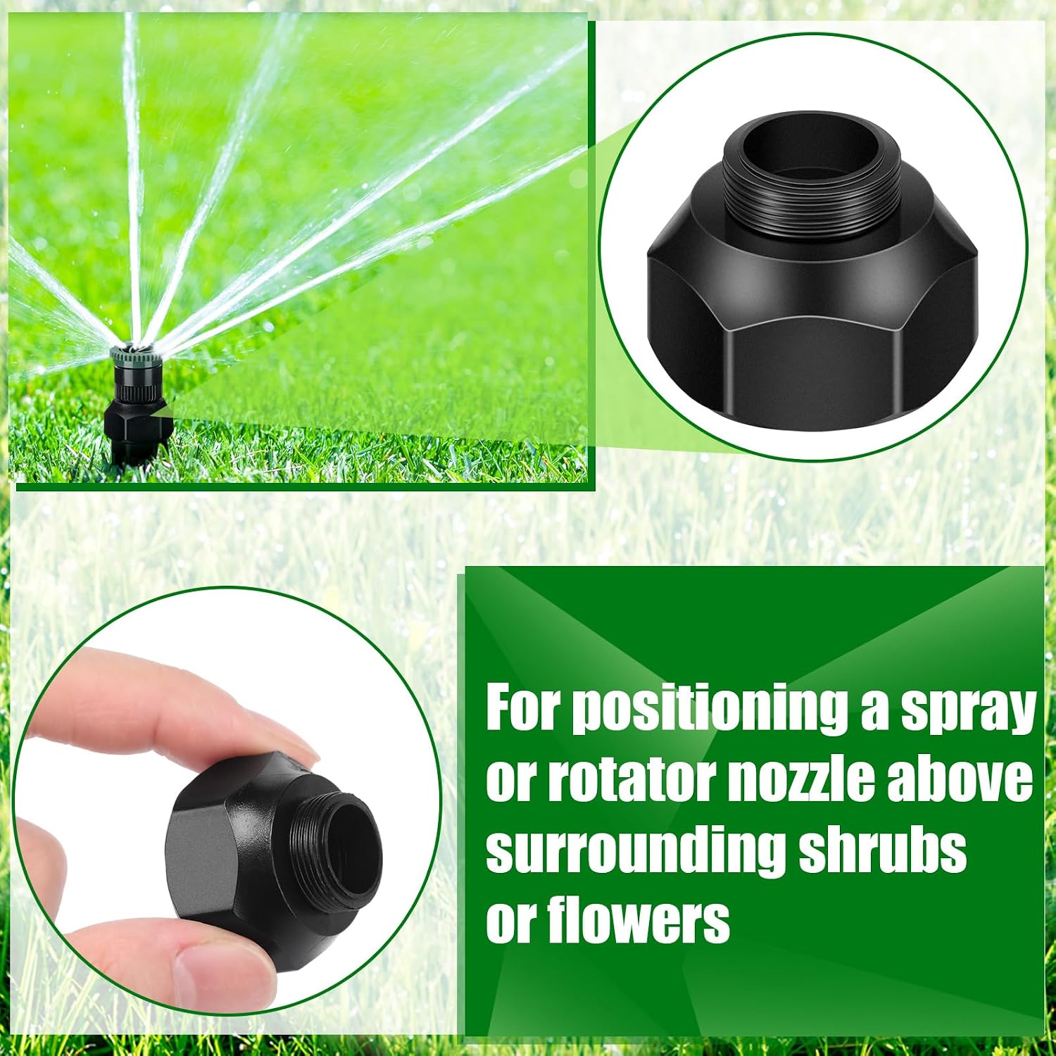 Yaomiao 25pcs Shrub Head Sprinkler Adapter Adjustable Irrigation Thread Adapter Without Nozzle to 1/2" Npt for Outdoor Garden Lawn