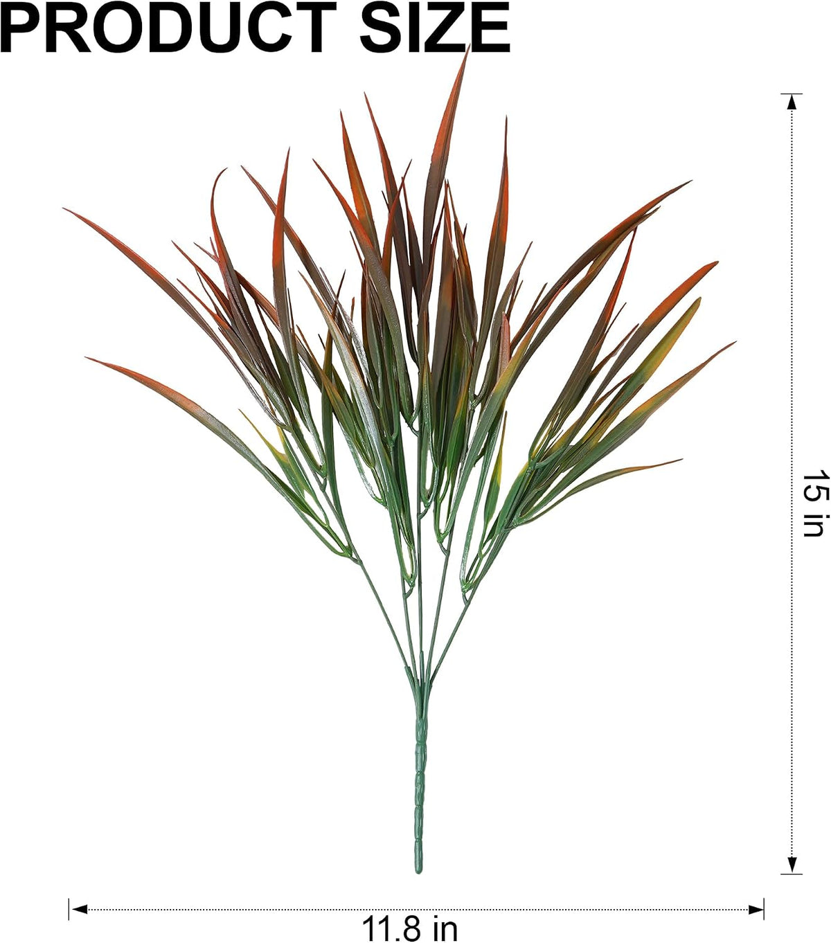 HyeFlora 12 Bundles Artificial Plants Outdoor Fake Greenery Plastic Grass Stems, UV Resistant Faux Plants for Outside Planters Realistic Artificial Bushes for Outdoors Patio Porch Window Garden Decor