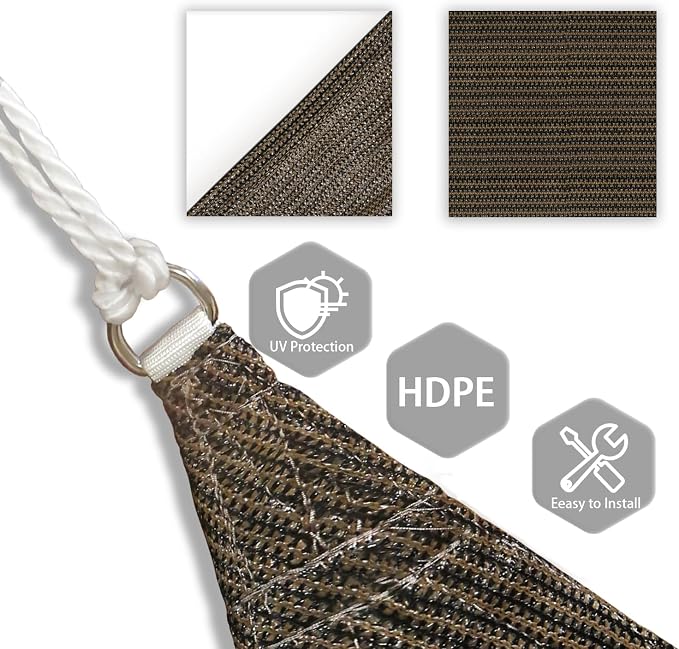 Patio Paradise 18' x 18' x 17'10" Sun Shade Sail Triangle Canopy, Permeable - Image 3