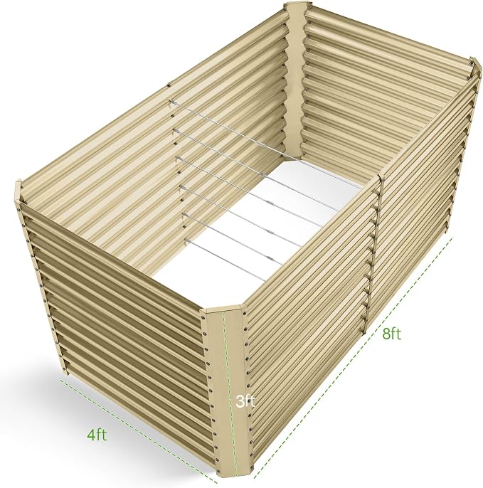 Land Guard 8x4x3ft Rectangular Galvanized Raised Garden Beds, Large-Capacity - Image 2