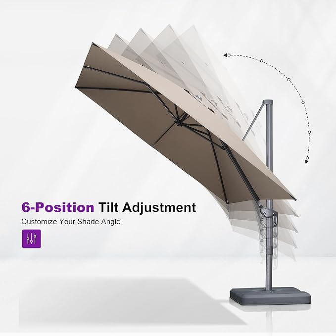 PURPLE LEAF Patio Umbrella 9' X 11.5' Rectangle Cantilever Umbrella Large - Image 7