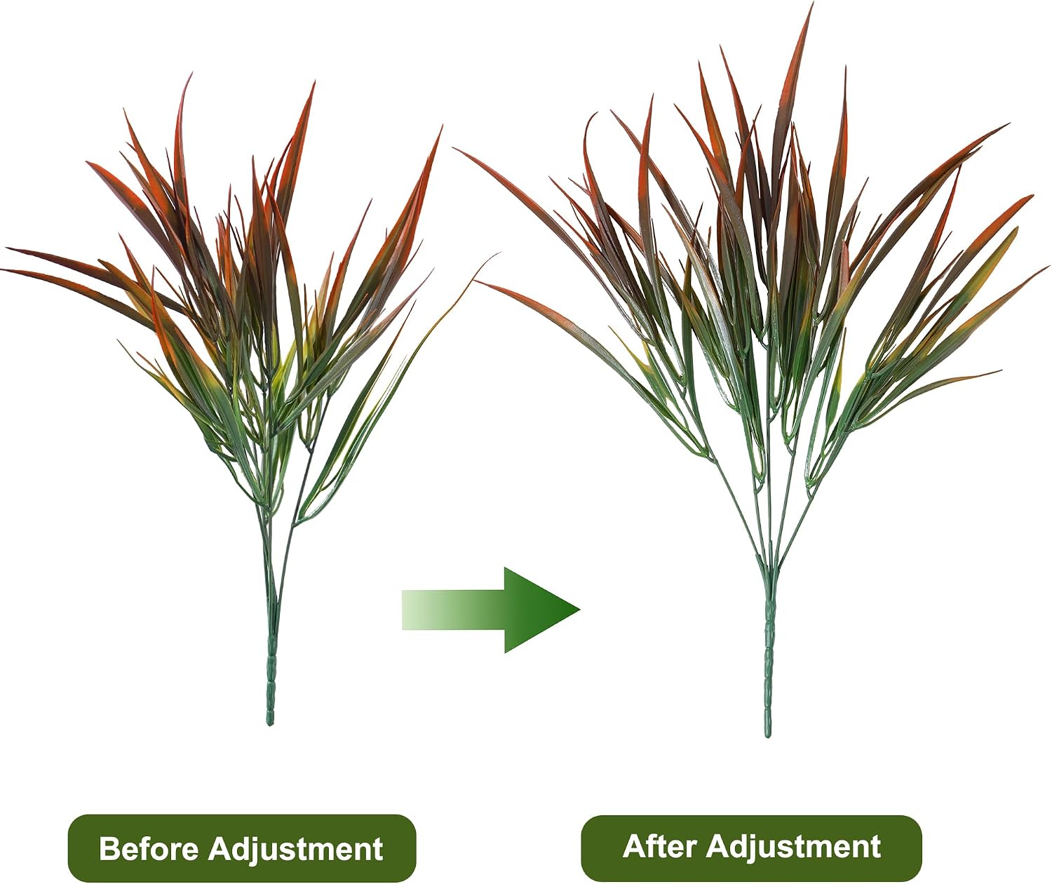 HyeFlora 12 Bundles Artificial Plants Outdoor Fake Greenery Plastic Grass Stems, UV Resistant Faux Plants for Outside Planters Realistic Artificial Bushes for Outdoors Patio Porch Window Garden Decor