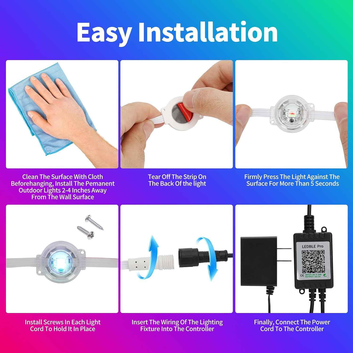 200ft Permanent Outdoor Lights for House | IP67 Waterproof with App & Remote Control, Courtyard Party Light Strips Lights for Deck Garden, All Saints' Day Decoration