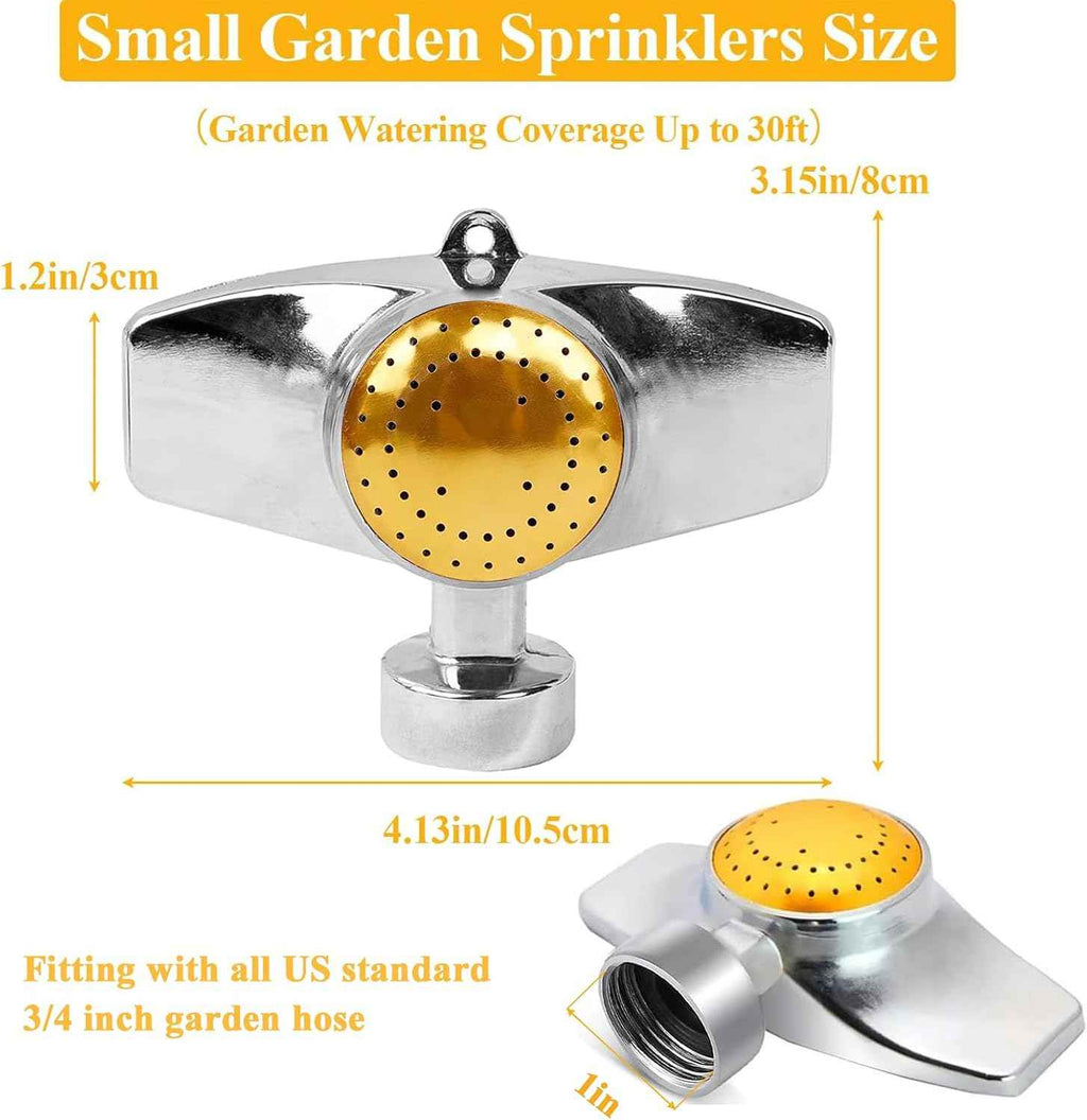 360 Degree Metal Spot Sprinkler,Small Sprinkler Garden for Small Areas | Lawn Sprinklers for Yard Circle Pattern with Gentle Water Flow Garden Watering (1, Yellow)