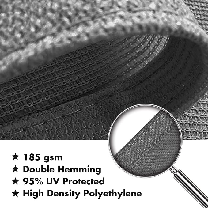 KANAGAWA 7'X10' Dark Gray Custom Size Sun Shade Sail Rectangle UV Block Canopy - Image 4