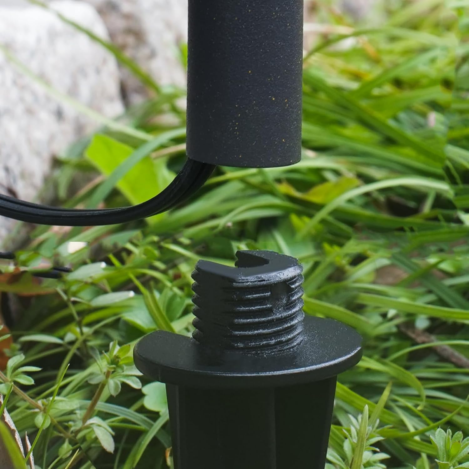 GOODSMANN 2PCS Metal Spikes Stakes with Male Thread 3/4-14NPSM 0.77IN for Low Voltage Landscape Lights Compatible with GOODSMANN Landscape Lights 9920-1838-02