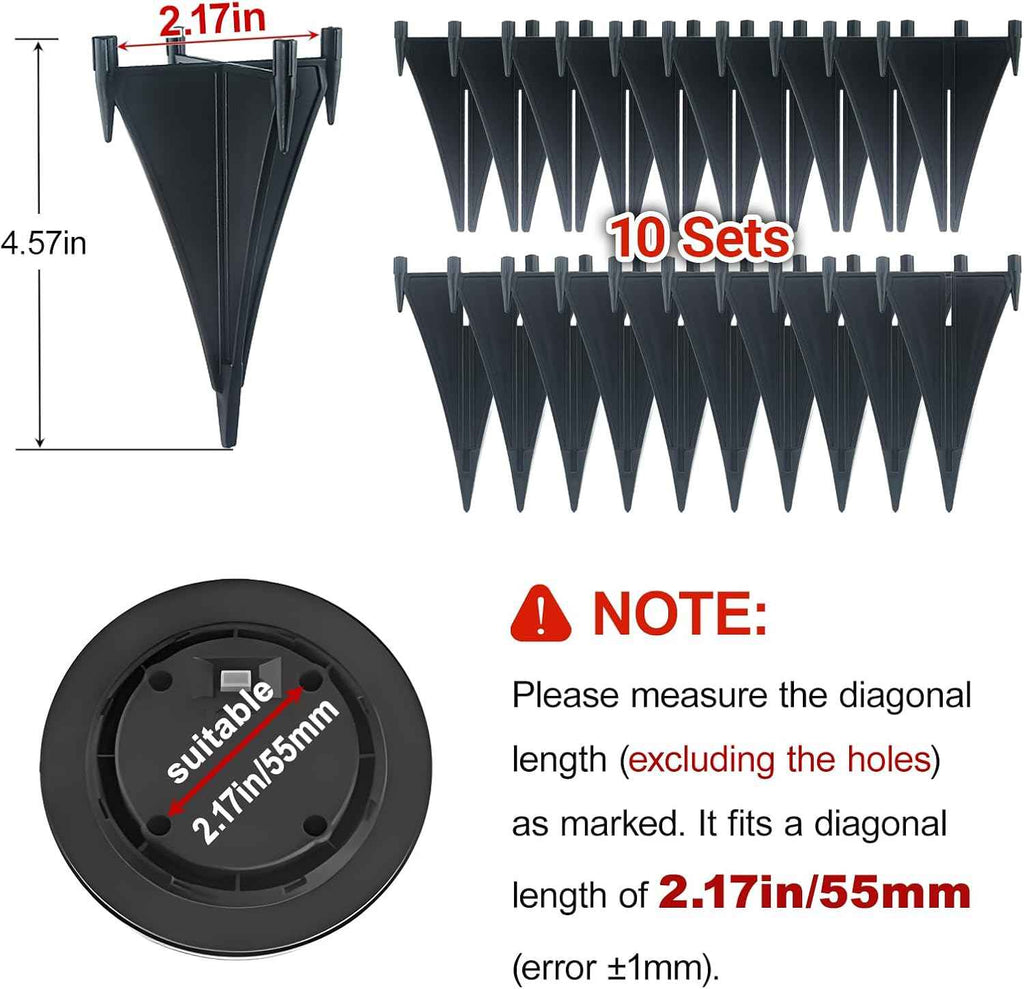 10 Pack Solar Light Replacement Stakes - Reinforced Plastic Ground Spikes for Solar Pathway Disk Lights, Garden Glass Ball Outdoor Lights - Secure Anchor Post for Landscape Lighting Accessories