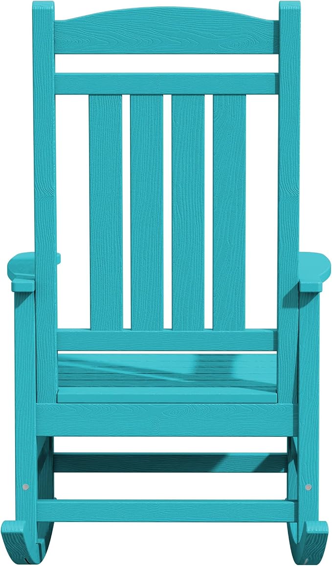 KINGYES HDPE Outdoor Rocking Chair Set of 4, All-Weather Poly Patio Rocking - Image 11
