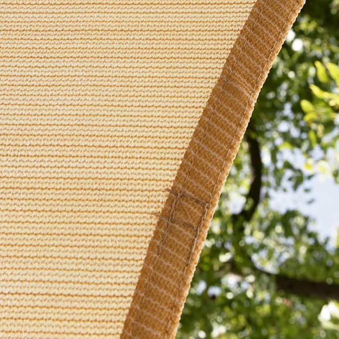 Amgo Custom Size 13' x 23' x 26.4' Beige Right Triangle Sun Shade Sail Order to - Image 8