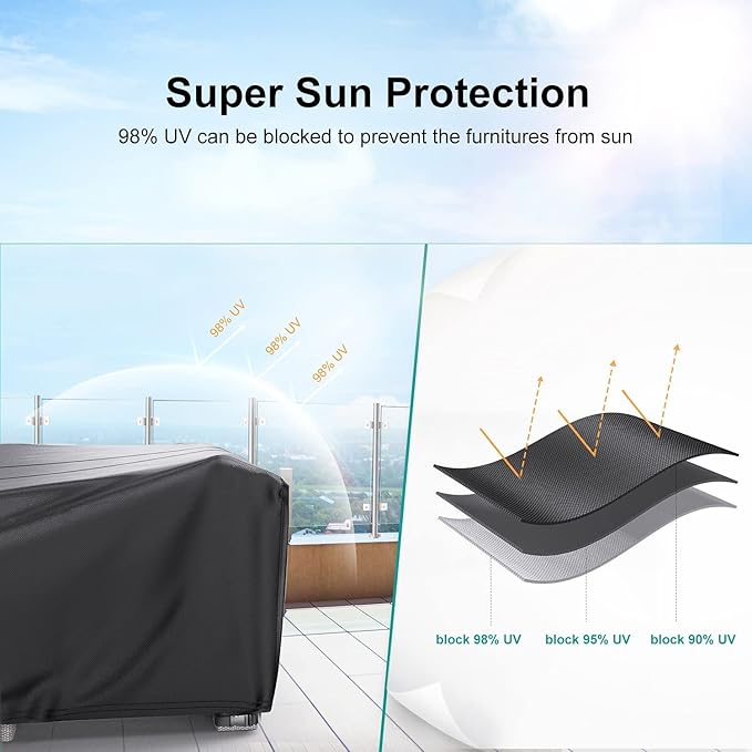 Patio Furniture Covers, Heavy Duty 600D Outdoor Furniture Cover Waterproof - Image 4