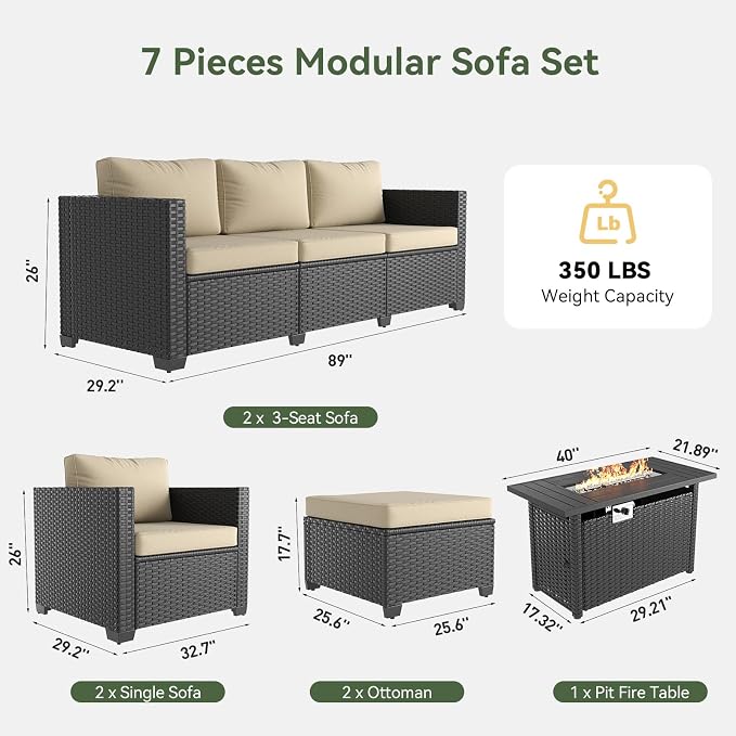 Aoxun 7 Piece Patio Furniture Set - Image 8