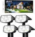 JEJOT Solar Spot Lights Outdoor Waterproof, Solar Spotlights, 4 Pack | 2 Lighting Modes, 120° Adjustable Solar Lights for Yard Garden Lawn Landscape Pathway, Cool White