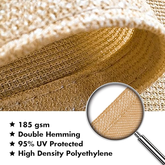 KANAGAWA 6'X20' Sand Custom Size Sun Shade Sail Rectangle UV Block Canopy Cover - Image 4