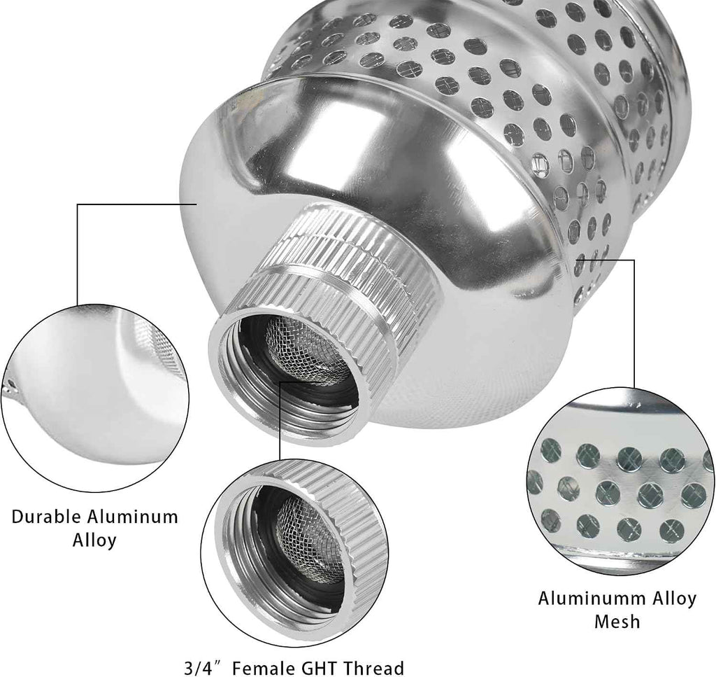 Hourleey 2 Pack Bubbler Sprinkler Heads, Aluminum Diffuser Flood Nozzle for Delicate Watering, Gentle Garden Metal Watering Soaker Sprinkler for Plants Garden Lawn Yard