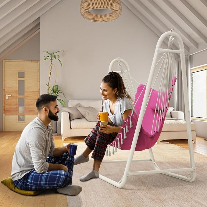 Hammock Chair with Stand, Heavy-Duty Hanging Chair with Stand, - Image 2
