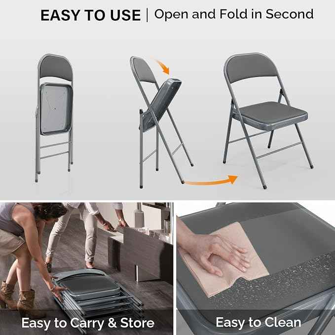VINGLI 8 Pack Folding Chairs